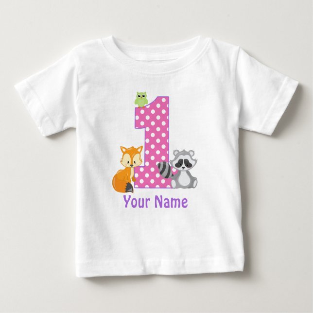 Camiseta Para Bebê T-shirt personalizado floresta do primeiro (Frente)