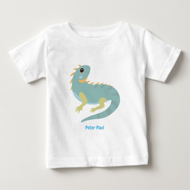 Camiseta Para Bebê T-Shirt Personalizado Iguana Lizard Baby (Frente)