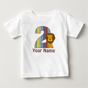 Camiseta Para Bebê T-shirt personalizado leão do segundo aniversári