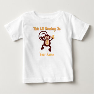 Camiseta Para Bebê T-shirt personalizado macaco do primeiro