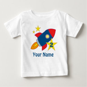 Camiseta Para Bebê T-shirt personalizado Rocket do segundo