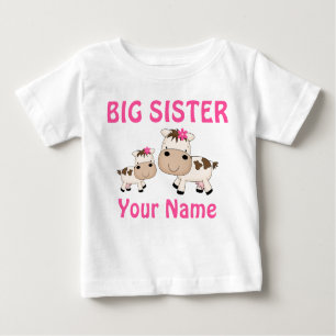 Camiseta Para Bebê T-shirt personalizados vaca da irmã mais velha