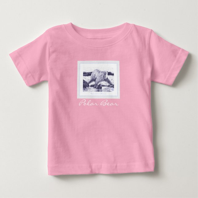 Camiseta Para Bebê T-Shirt Polar Bear Fine Jersey (Frente)
