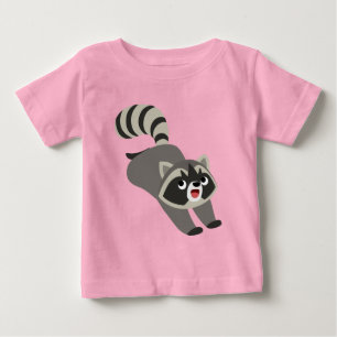 Camiseta Para Bebê T-shirt Prankish bonito do bebê do guaxinim dos