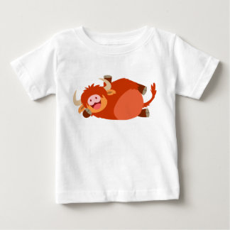 Camiseta Para Bebê T-shirt preguiçoso bonito do bebê da vaca das