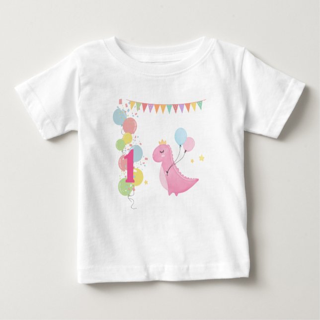Camiseta Para Bebê T-Shirt primeiro aniversario Personalizado (Frente)