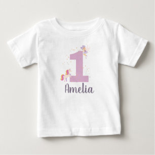 Camiseta Para Bebê T-Shirt primeiro aniversario Personalizado