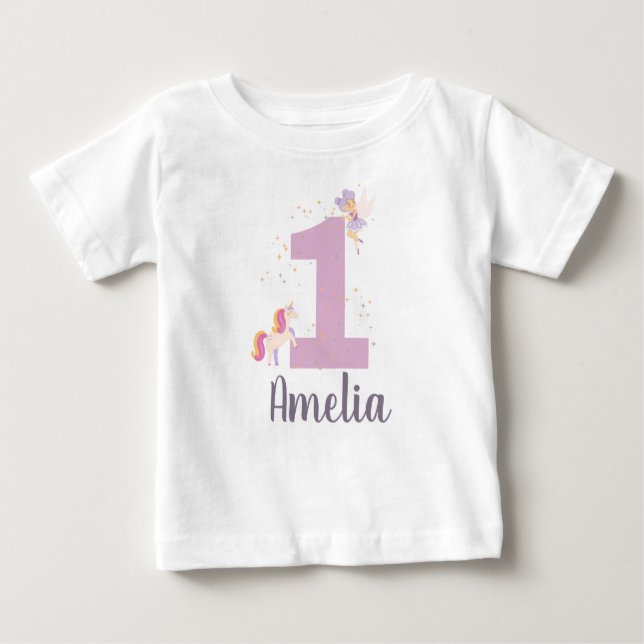 Camiseta Para Bebê T-Shirt primeiro aniversario Personalizado (Frente)