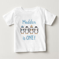 T-Shirt primeiro aniversario Pinguin Personalizado