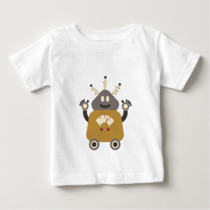 Camiseta Para Bebê T-Shirt Robô Retro-Bobo Engraçado