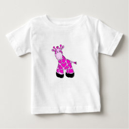 Camiseta Para Bebê T-Shirt Rosa Giraffe