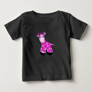 Camiseta Para Bebê T-Shirt Rosa Giraffe