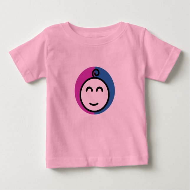 Camiseta Para Bebê T-Shirt Rose Bébé (0-24 mois) (Frente)