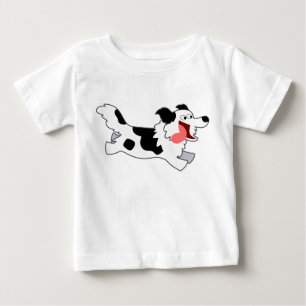 Camiseta Para Bebê T-shirt Running bonito dos miúdos de border colli