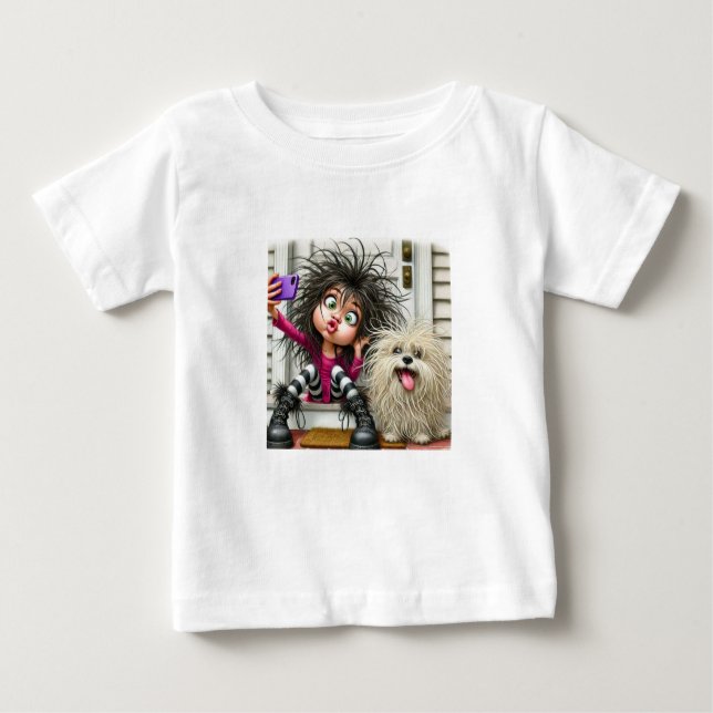 Camiseta Para Bebê "T-Shirt Selfie do Criança Selvagem" (Frente)