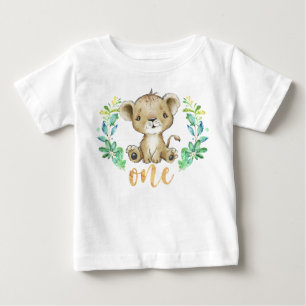 Camiseta Para Bebê T-Shirt Selvagem De Leão De Um primeiro aniversar