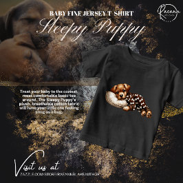 Camiseta Para Bebê T-Shirt Sleepy Puppy Baby Fine Jersey