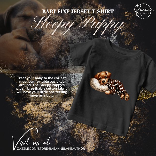 Camiseta Para Bebê T-Shirt Sleepy Puppy Baby Fine Jersey (Criador carregado)