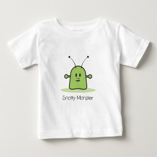 Camiseta Para Bebê T-shirt Snotty do monstro (Frente)
