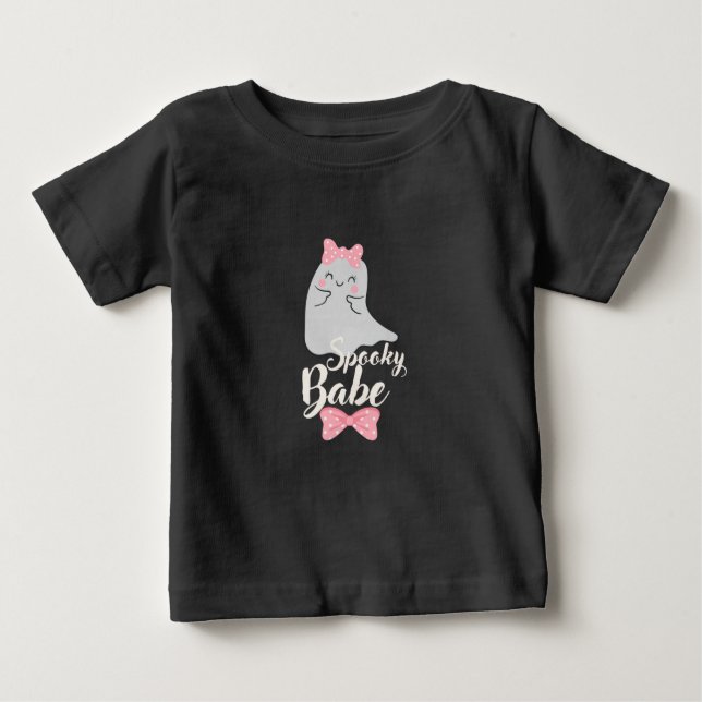 Camiseta Para Bebê T-shirt Spooky Babe Ghost (Frente)