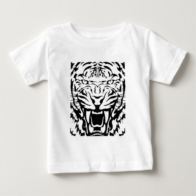 Camiseta Para Bebê T-Shirt Tiger em Raio (Frente)