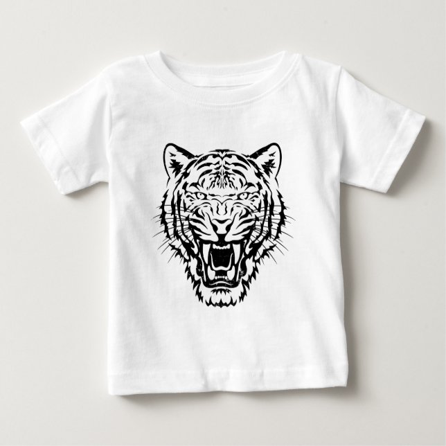 Camiseta Para Bebê T-Shirt Tiger em Raio (Frente)