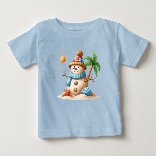 Camiseta Para Bebê T-Shirt-Tropical Christmas Family TShirts (Frente)