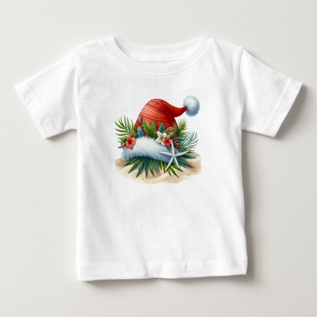 Camiseta Para Bebê T-Shirt-Tropical Christmas Famiy TShirt (Frente)