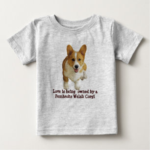 Camiseta Para Bebê T-shirt unisex da criança feliz do Corgi de Galê