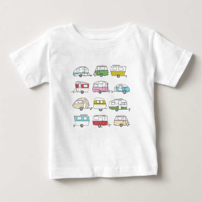 Camiseta Para Bebê T shirt with caravans (Frente)
