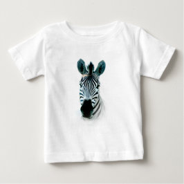 Camiseta Para Bebê T-shirts com retrato da cabeça-zebra