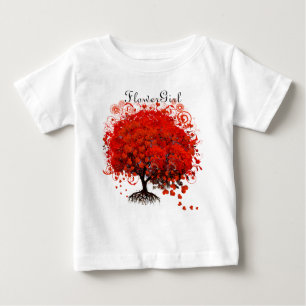 Camiseta Para Bebê T-Shirts de Casamento de Árvore Vermelha
