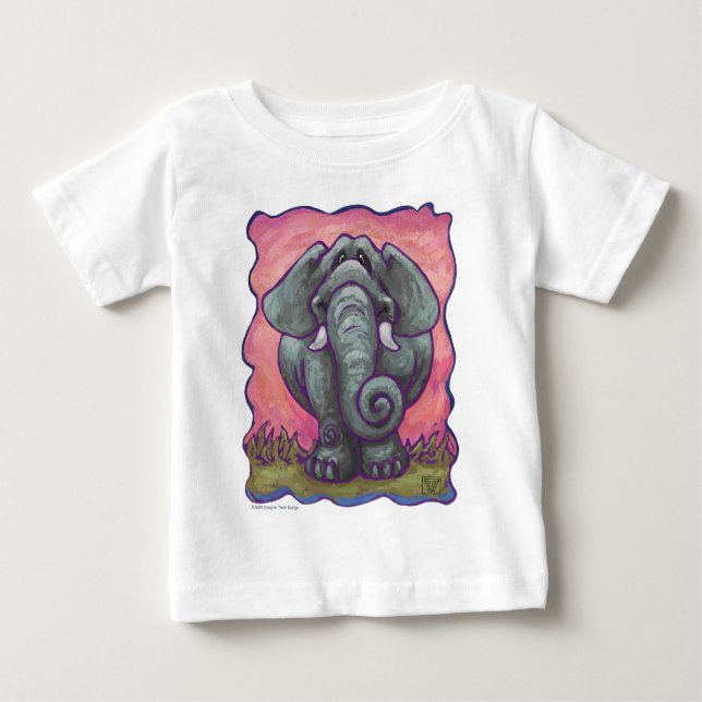 Camiseta Para Bebê T-Shirts de elefante (Frente)