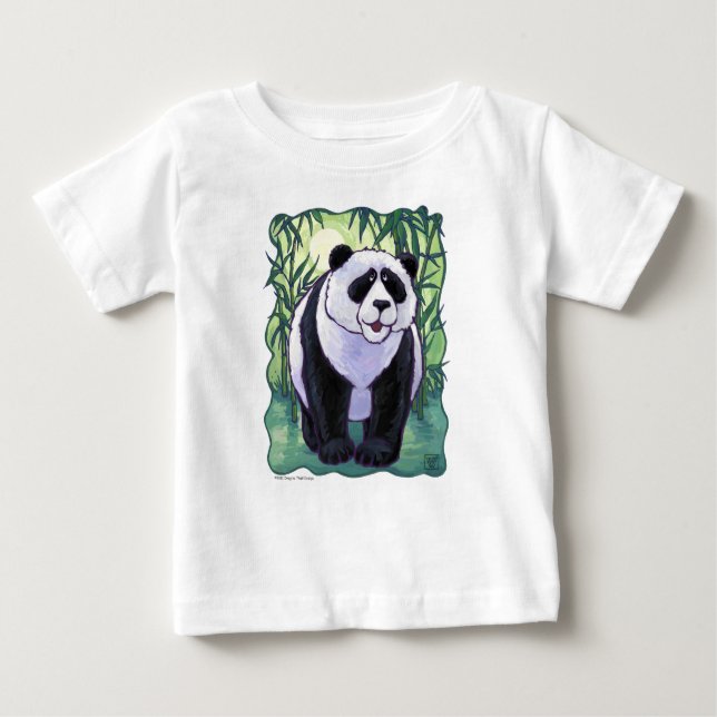 Camiseta Para Bebê T-Shirts de Urso Panda (Frente)