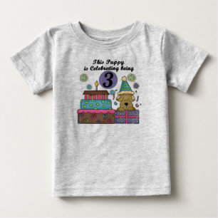 Camiseta Para Bebê T-shirts e presentes de aniversário de 3 anos