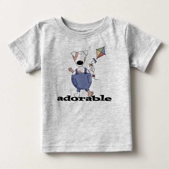 Camiseta Para Bebê T-shirts e presentes de cães adoráveis (Frente)