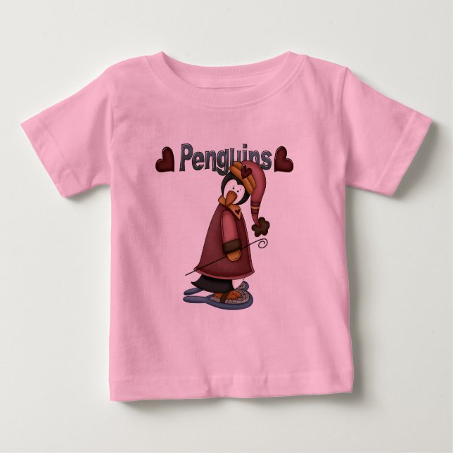 Camiseta Para Bebê T-shirts e presentes de pinguim-neve (Frente)