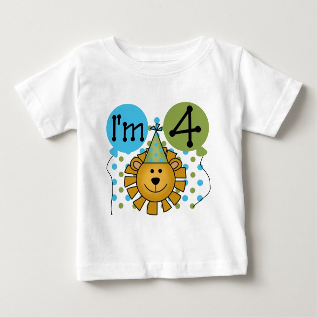 Camiseta Para Bebê T-shirts e presentes de quarto aniversário (Frente)