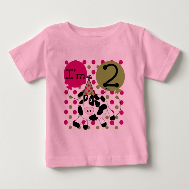 Camiseta Para Bebê T-shirts e presentes de segundo aniversário de vac (Frente)