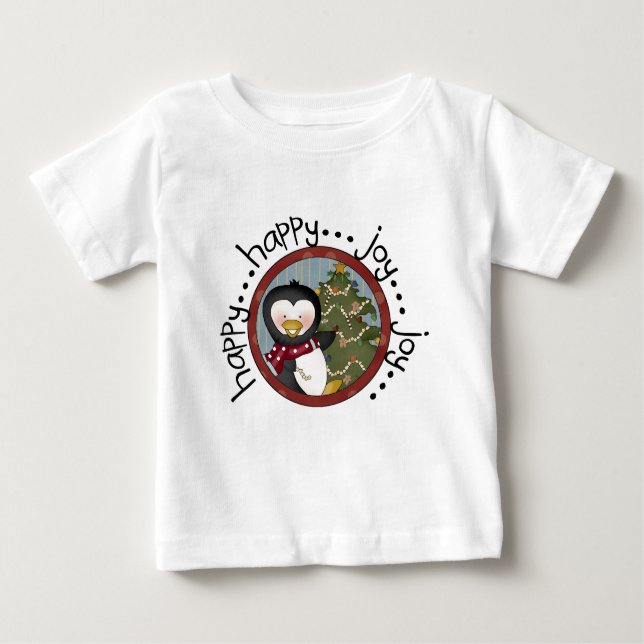 Camiseta Para Bebê T-shirts e presentes no feriado pinguim (Frente)
