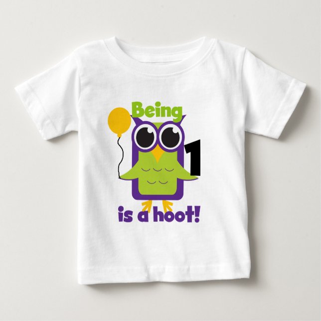 Camiseta Para Bebê T-shirts e primeiros aniversarios de Hoot Owl (Frente)
