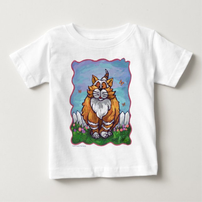 Camiseta Para Bebê T-Shirts Ginger Cat (Frente)