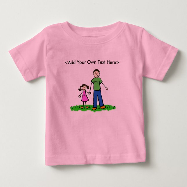 Camiseta Para Bebê T-Shirts Personalizadas de Rapariga pai (Família B (Frente)