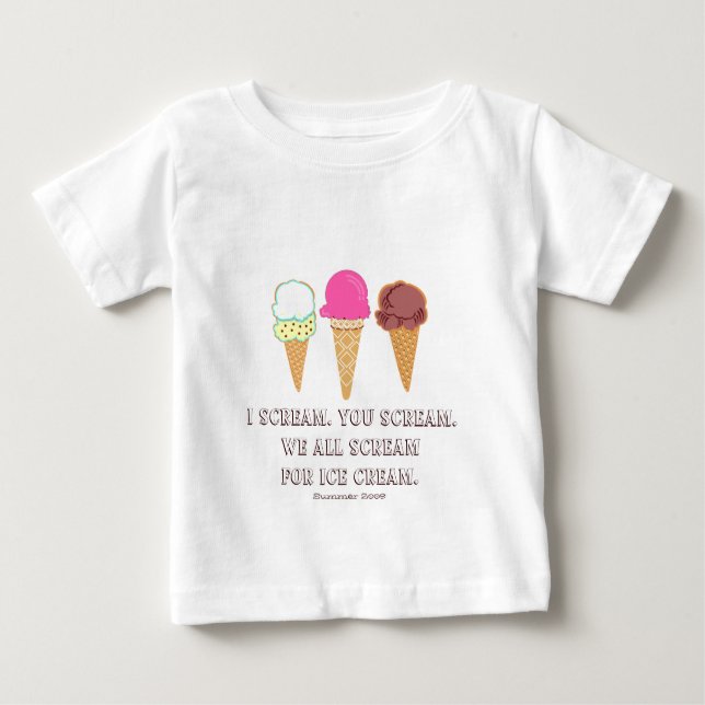 Camiseta Para Bebê T-Shirts sorvete (Frente)