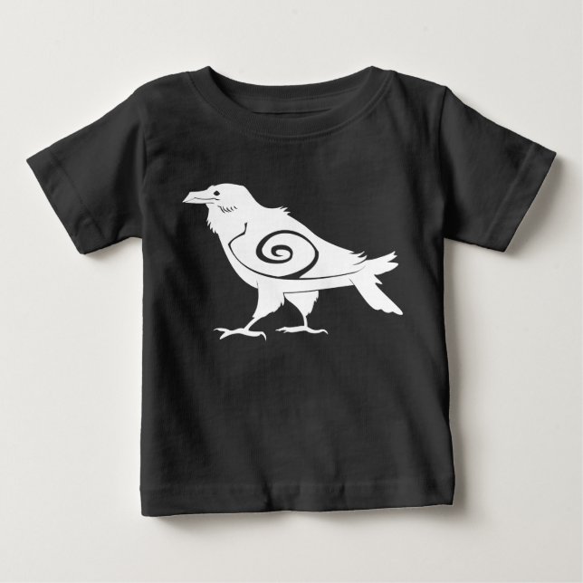 Camiseta Para Bebê T tribal do corvo do bebê (Frente)