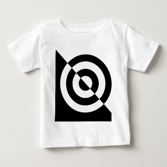 Camiseta Para Bebê T visual da estimulação do bebê preto e branco (Frente)