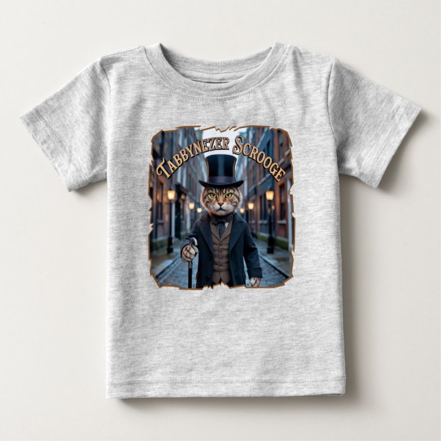 Camiseta Para Bebê Tabbynezer Scrooge Photographic – Tabby Scrooge (Frente)