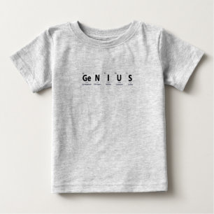 Camiseta Para Bebê Tabela Periódica 'Gênio' Humor Científico Educativ