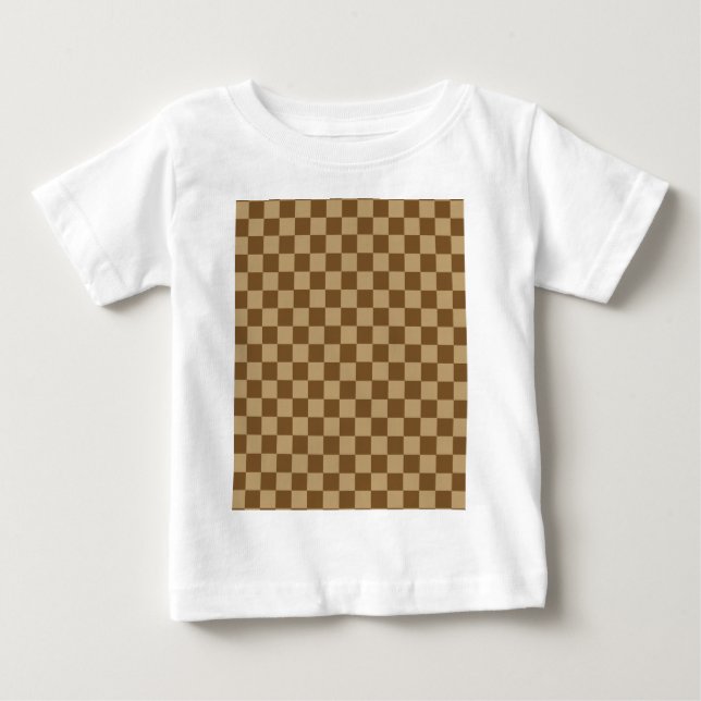 Camiseta Para Bebê Tabuleiro de damas do clássico da combinação de (Frente)