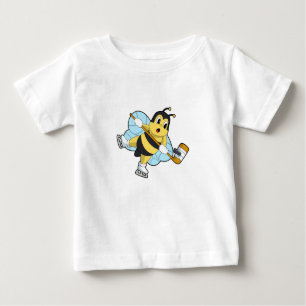 Camiseta Para Bebê Taco de hóquei no gelo da abelha